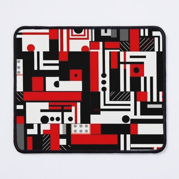 Item preview, Abstract Geometric Black, red and white Pattern designed and sold by SaikoDesigns.