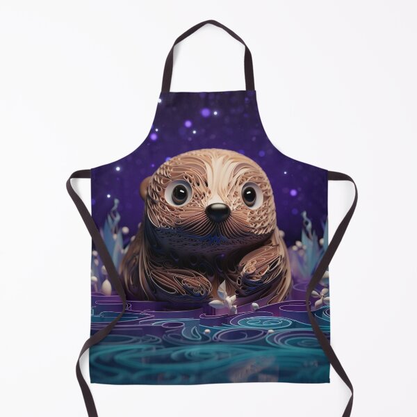 Artikelvorschau, Cute sea otter in the night forest. 3D illustration. entworfen und verkauft von aiphotosart.