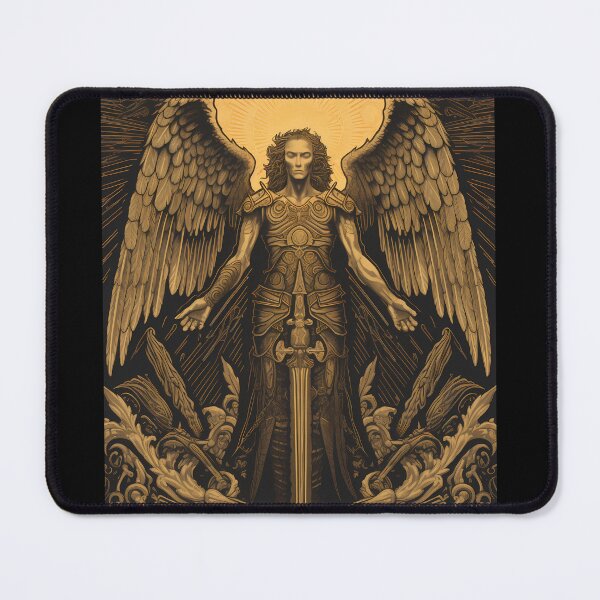 Item preview, Michael The Archangel- Linocut Art designed and sold by LampDigiArt.