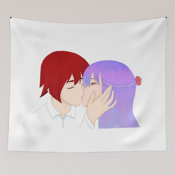 Item preview, Cute anime couple kissing  designed and sold by Artistkhg.