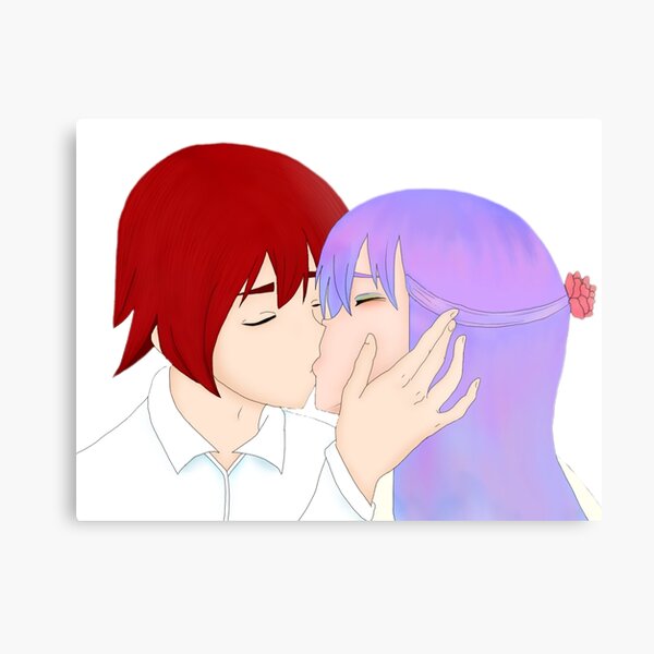 Kissing Anime Couple Anime Girl Boy Cute Kiss Poster by ChriizzGoku