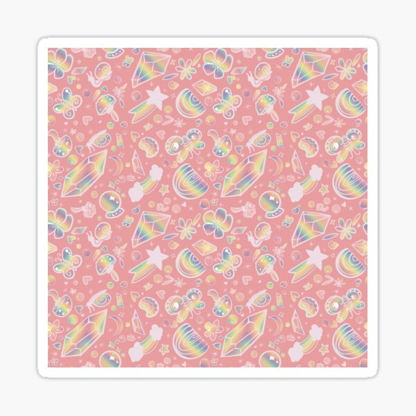 Rainbows and Crystals and Snails, Oh my! (Red) Sticker