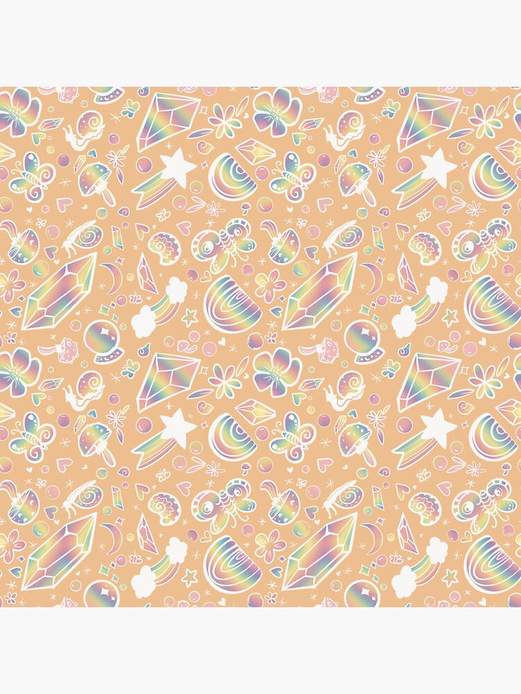 Thumbnail 3 of 3, Sticker, Rainbows and Crystals and Snails, Oh my! (Orange) designed and sold by X3NALADY.