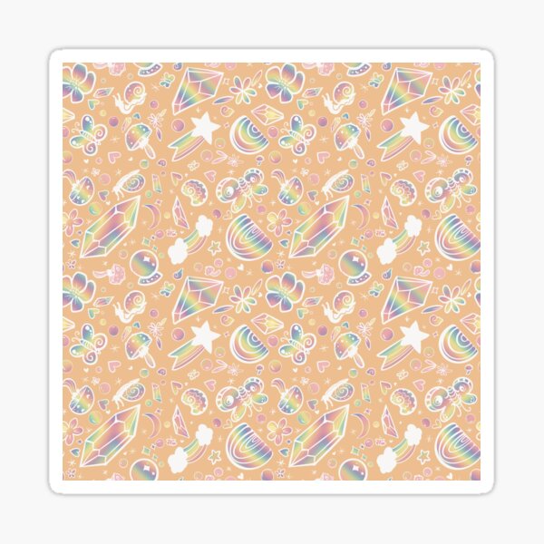 Rainbows and Crystals and Snails, Oh my! (Orange) Sticker