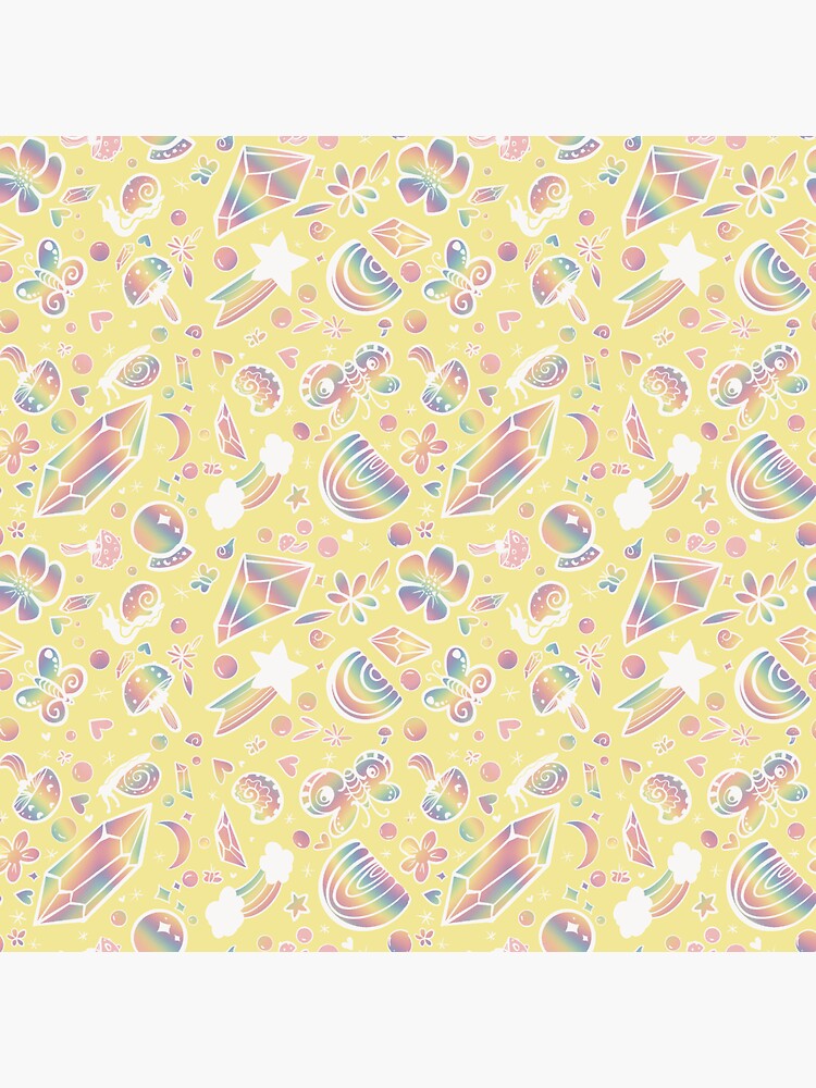 Thumbnail 3 of 3, Sticker, Rainbows and Crystals and Snails, Oh my! (Yellow) designed and sold by X3NALADY.