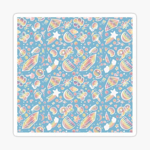 Rainbows and Crystals and Snails, Oh my! (Blue) Sticker