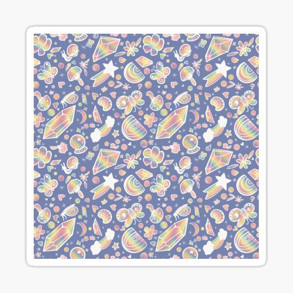 Rainbows and Crystals and Snails, Oh my! (Purple) Sticker