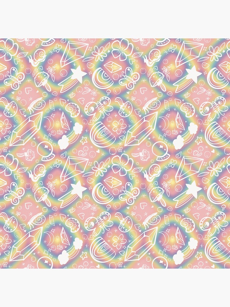 Thumbnail 3 of 3, Sticker, Rainbows and Crystals and Snails, Oh my! (Rainbow) designed and sold by X3NALADY.