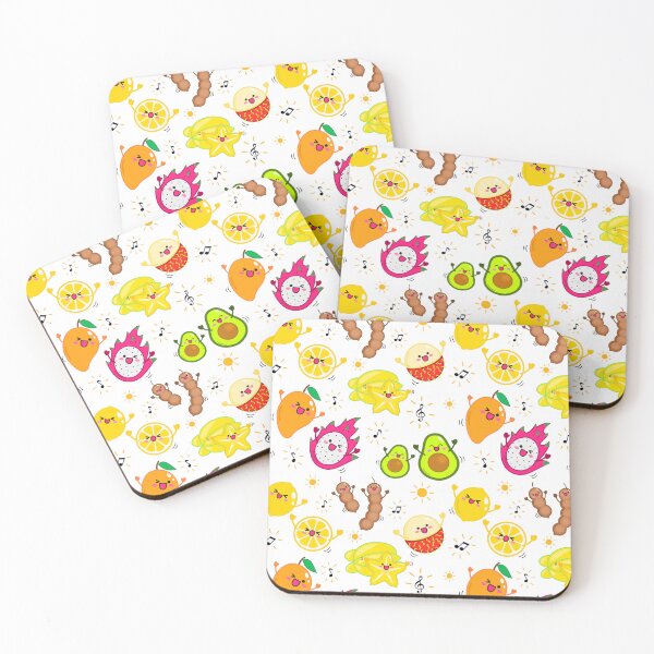 Item preview, Excited happy tropical fruits designed and sold by mixMixtli.