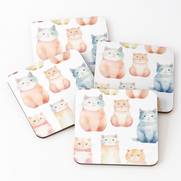 Item preview, Cute Watercolor Colorful Cats designed and sold by CraftingImpulse.