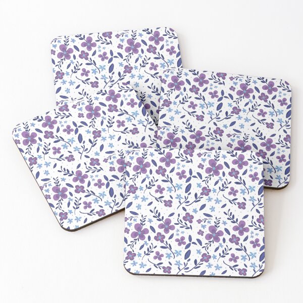 Item preview, Purple blue floral pattern designed and sold by Allison Duffy.