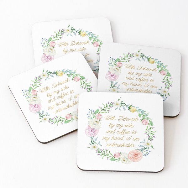 Item preview, With Jehovah By My Side and Coffee in My Hand, I Am Unbreakable (Floral) designed and sold by Paper Bee Gift Shop.