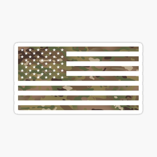 U.S. Flag: Military Camouflage Sticker
