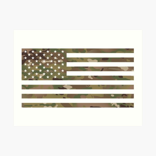 U.S. Flag: Military Camouflage Art Print