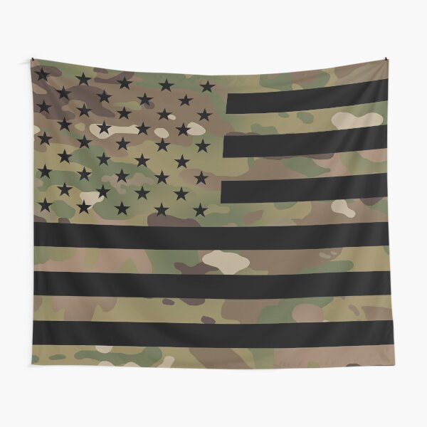U.S. Flag: Military Camouflage Tapestry