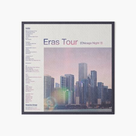Aperçu de l'œuvre Eras Setlist Chicago Nuit 3 créée et vendue par SheWolfDaughter.