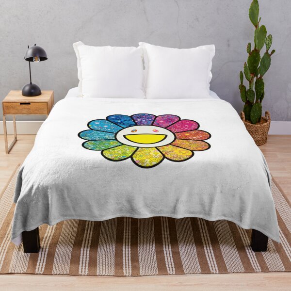 Takashi Murakami Rainbow Sunflower Pillow Y2K Plush Pillow 