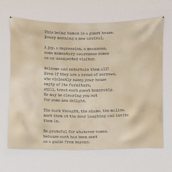 Item preview, The Guest House by Rumi - Typewriter Print on Antique Paper - Literature designed and sold by Studio Grafiikka.