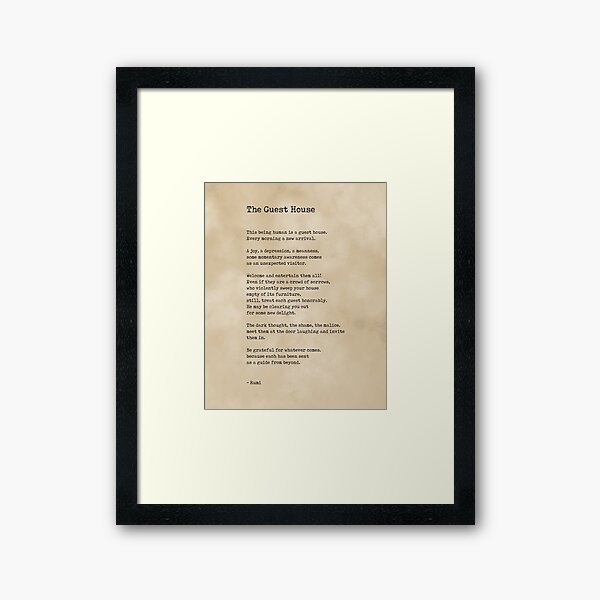 Item preview, The Guest House by Rumi - Typewriter Print on Antique Paper - Literature designed and sold by Studio Grafiikka.