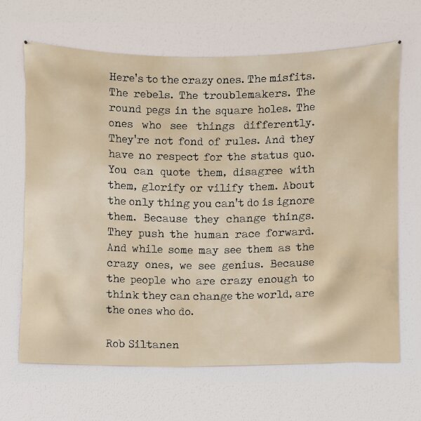 Item preview, Here's to the crazy ones - Rob Siltanen - Typewriter Quote Print 3 designed and sold by Studio Grafiikka.