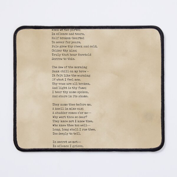 Item preview, When We Two Parted - Poem by George Gordon Byron - Literary Print - Typewriter 5 designed and sold by Studio Grafiikka.