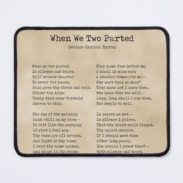 Item preview, When We Two Parted - Poem by George Gordon Byron - Literary Print - Typewriter on Old Paper designed and sold by Studio Grafiikka.