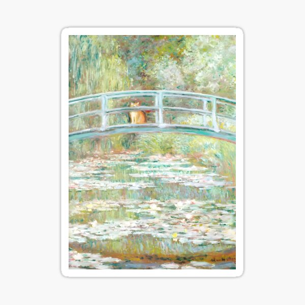 Item preview, Claude Monet Orange Cat on Japanese Bridge Water Lily Pond designed and sold by outdoorway.