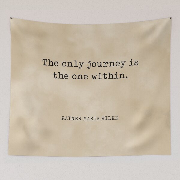 Item preview, The only journey is the one within - Rainer Maria Rilke Quote - Typewriter Print on Old Paper designed and sold by Studio Grafiikka.