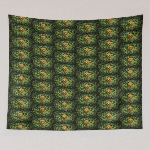 Item preview, Happy Brown Bear Smiling while Hidden in Leaves and Foliage designed and sold by LovelaceVisuals.