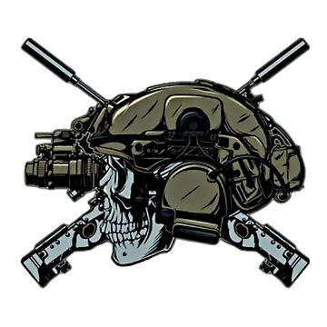 Imagen de la obra Cráneo táctico con rifles cruzados de RENAGADE4LYF