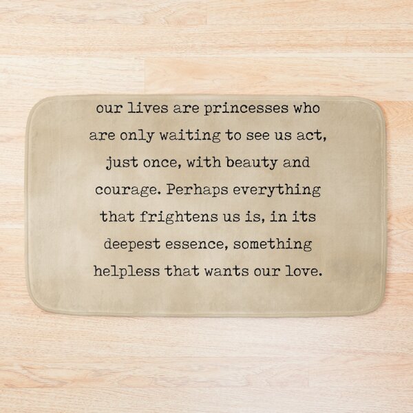 Item preview, Beauty, Courage and Love - Rainer Maria Rilke Quote - Typography Print on Old paper designed and sold by Studio Grafiikka.