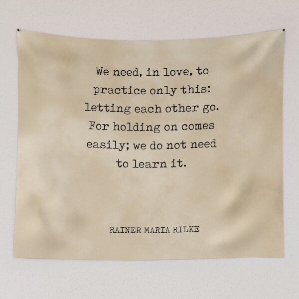 Item preview, Let Each Other Go - Rainer Maria Rilke Quote - Typewriter Print on Antique Paper designed and sold by Studio Grafiikka.