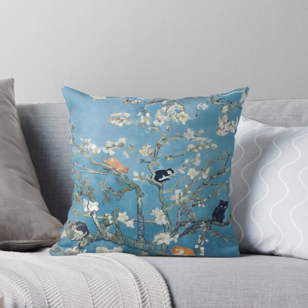 Aperçu de l'œuvre Chats mignons de Van Gogh dans la fleur d'amandier créée et vendue par outdoorway.