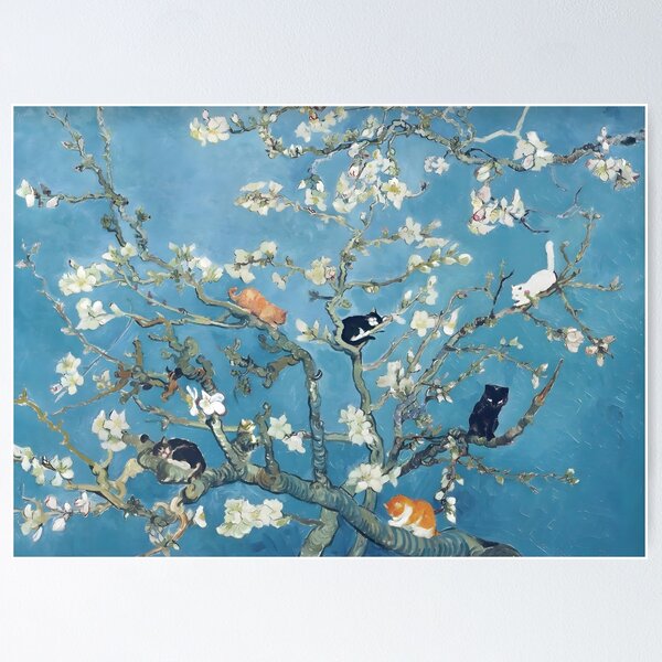 Item preview, Van Gogh Cute Cats in Almond Blossom  designed and sold by outdoorway.