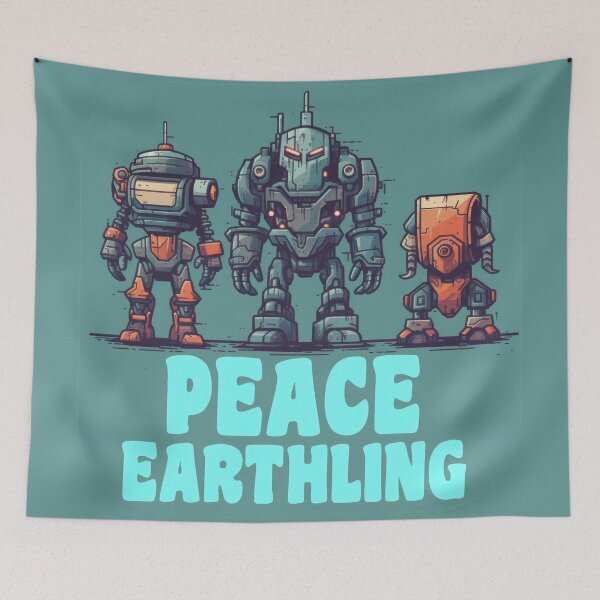 Item preview, Robots Aliens Come in Peace Earthling designed and sold by duke818.