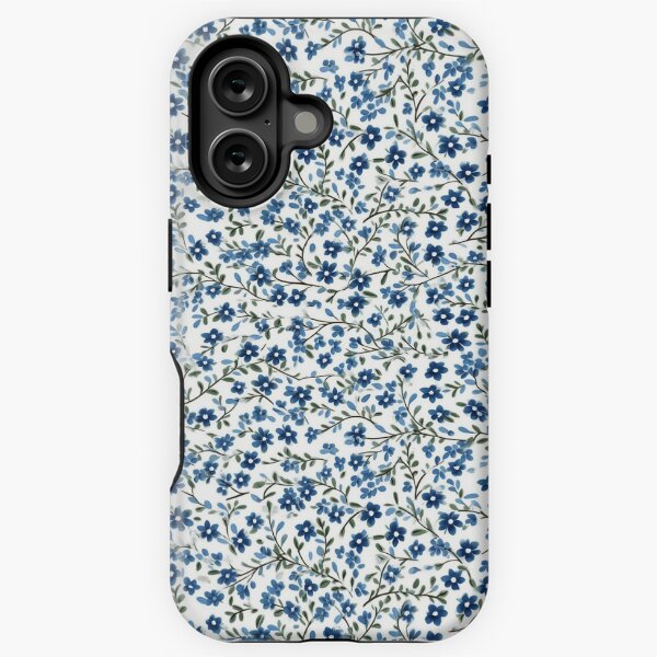 Vista previa del artículo con la obra «Pequeñas flores azules, patrón floral, patrón de flores de acuarela», diseñado y vendido por PixelPrintsCo.
