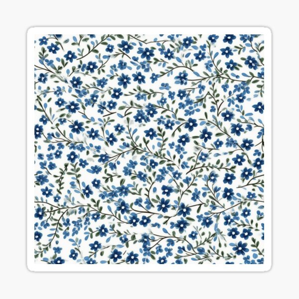 Item preview, Little blue flowers, floral pattern, watercolor flower pattern designed and sold by PixelPrintsCo.