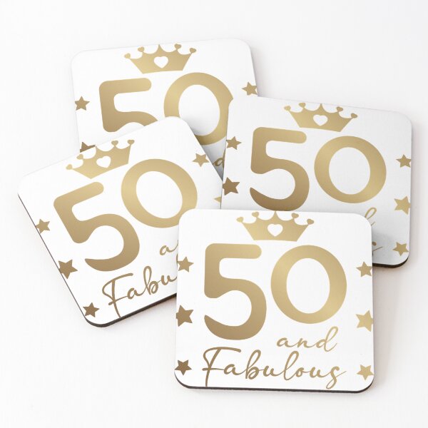 Item preview, 50 Fifty and Fabulous in gold - Happy Birthday designed and sold by JamesCarlson9.