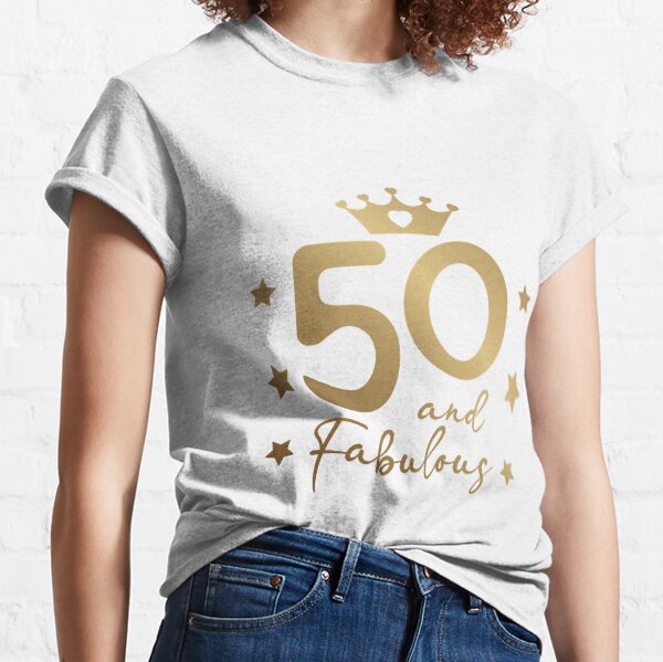 Item preview, 50 Fifty and Fabulous in gold - Happy Birthday designed and sold by JamesCarlson9.