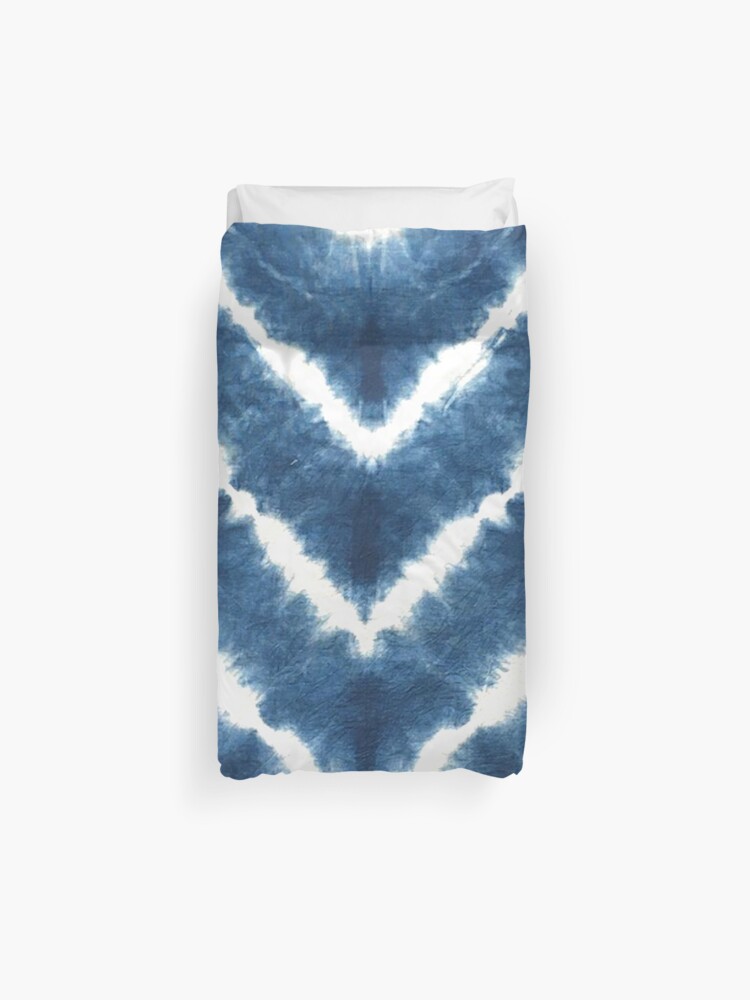 Navy And White Tie Dye Stripes Duvet Cover By Claireandrewss