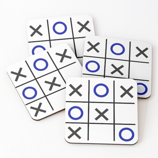 Item preview, Tic-Tac-Toe, Xs & Os, Noughts & Crosses (black/blue) designed and sold by Obawan.