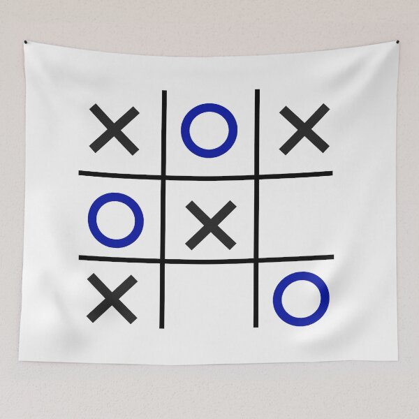 Item preview, Tic-Tac-Toe, Xs & Os, Noughts & Crosses (black/blue) designed and sold by Obawan.