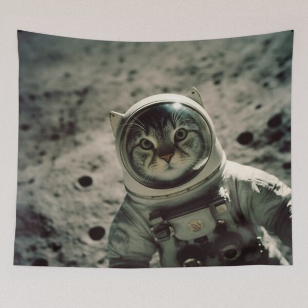 Item preview, Cosmic Adventures - Cat in Space Suit on the Moon  designed and sold by Dubage603.
