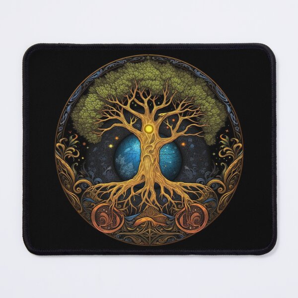 Item preview, Cosmic Roots of Yggdrasil | Black | Sacred Life Tree designed and sold by FantasySoul.