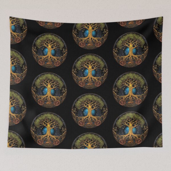 Item preview, Cosmic Roots of Yggdrasil | Black | Sacred Life Tree designed and sold by FantasySoul.