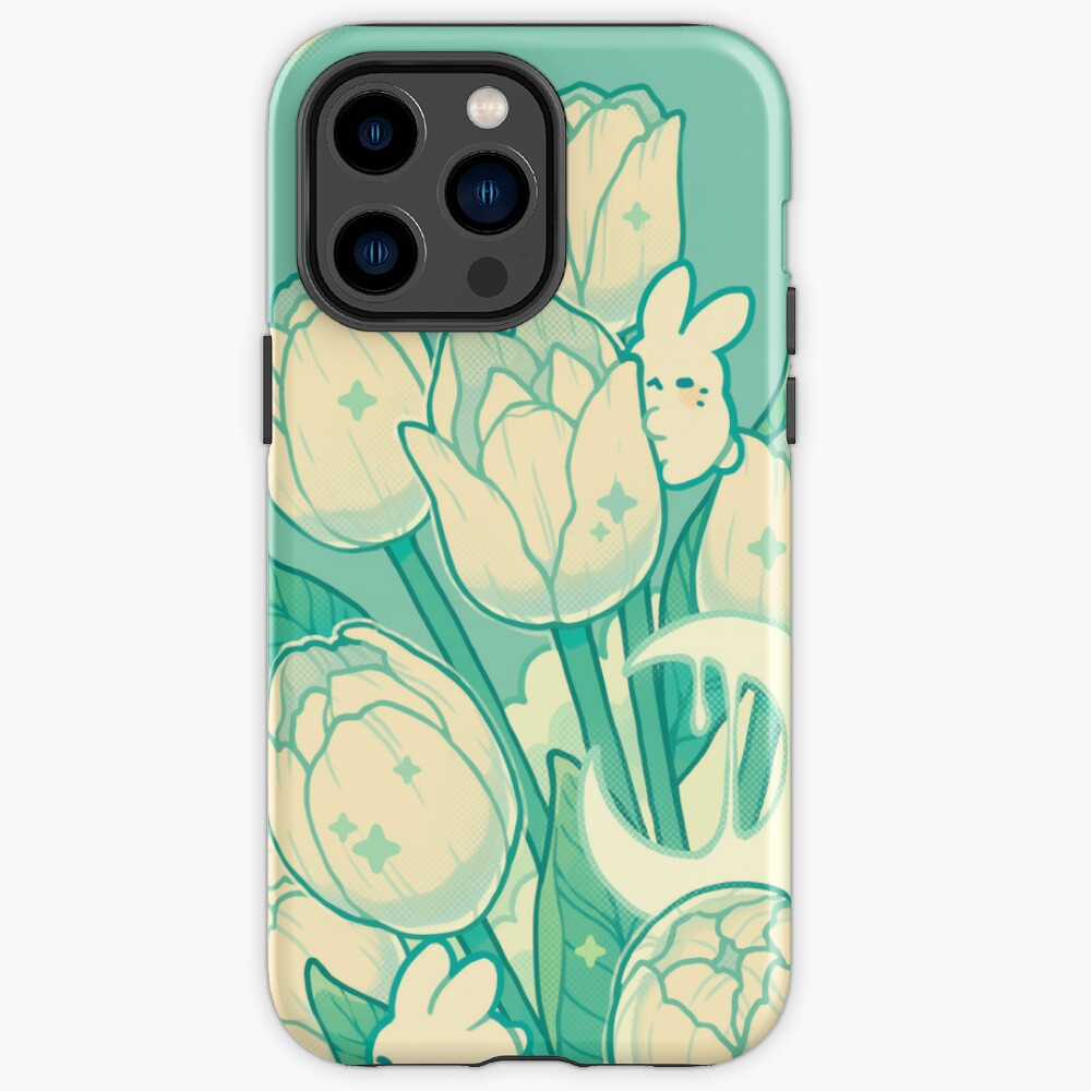 Aesthetic Black Tulip Wavy Phone Case for iPhone 14 Pro Max 13 