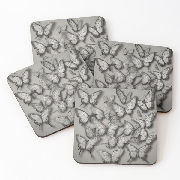 Item preview, Black and White Butterfly Pattern: A graceful representation of fleeting beauty in contrasting colors designed and sold by byaz3.