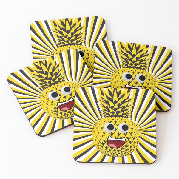 Item preview, Funny Yellow Pineapple Cartoon Character Design designed and sold by BloomingPixel.