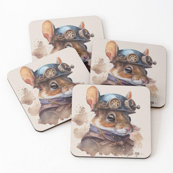 Item preview, Steampunk Mouse Profile Portrait Fantasy Art designed and sold by Sturdust.