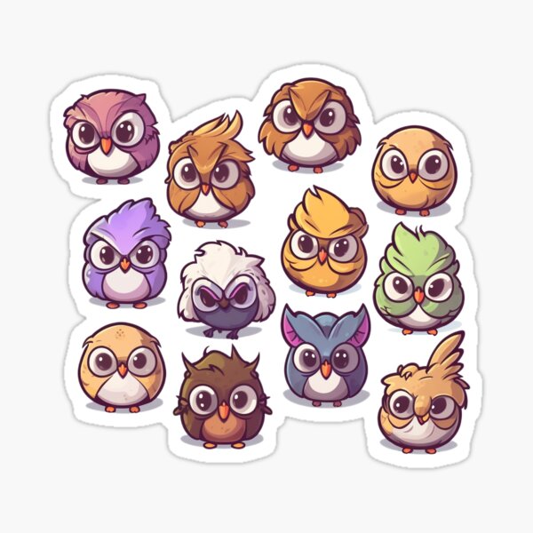 Funky Owl Family Sticker